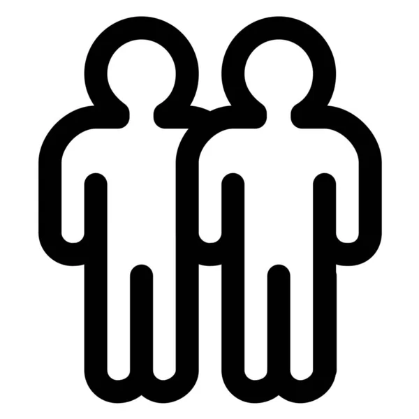 Friends Men Group Icon Outline Style — Vector de stock