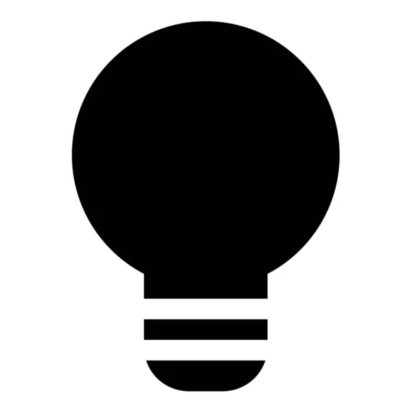 Lámpara Bombilla Icono Sólido Estilo Sólido — Archivo Imágenes Vectoriales