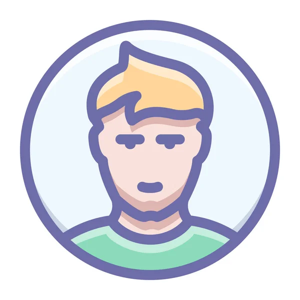 Аватар Man User Icon Filled Outline Style — стоковый вектор