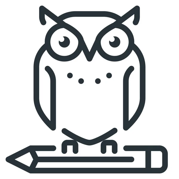 Education Knowledge Owl Icon Outline Style — Stock Vector