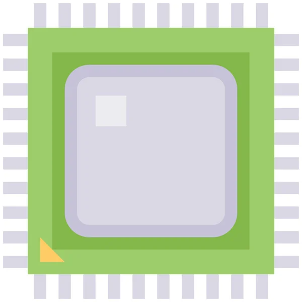 Ícone Dispositivo Computador Chip Categoria Computador Hardware — Vetor de Stock