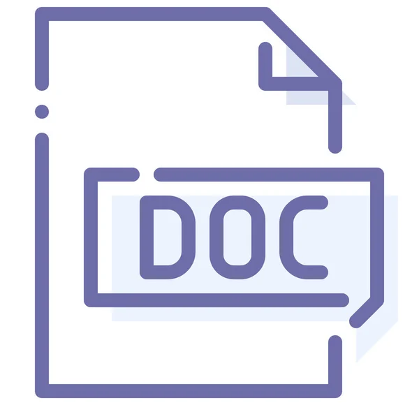 Doc Extension File Icon Stil Ausgefüllter Umrisse — Stockvektor