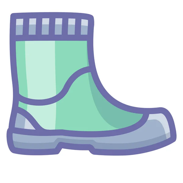 Boots Rubber Footwear Icon Filled Outline Style — Stock Vector