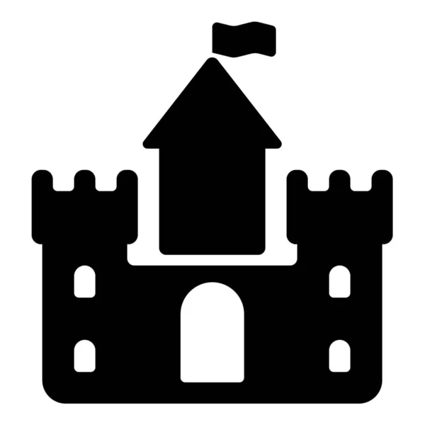 Castle Solid Buildings Icon Solid Style — Stock Vector