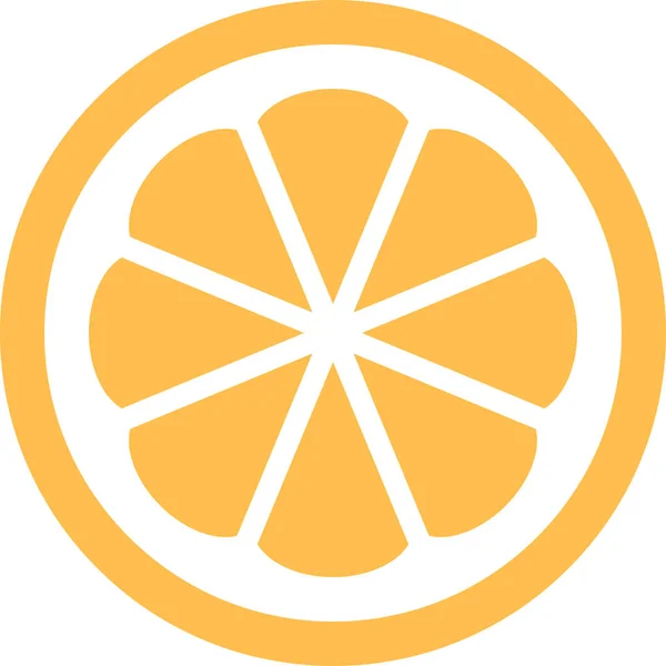 Fruit Lemon Slice Icon Flat Style — Stock Vector