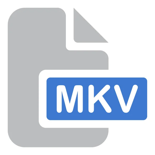 Icône Vidéo Film Mkv Dans Style Solide — Image vectorielle