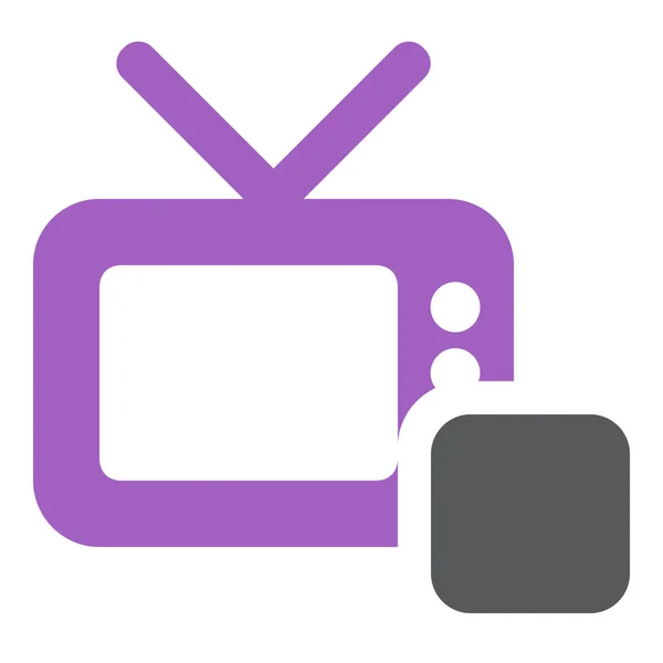 Kanaal Stop Televisie Icoon Solid Stijl — Stockvector