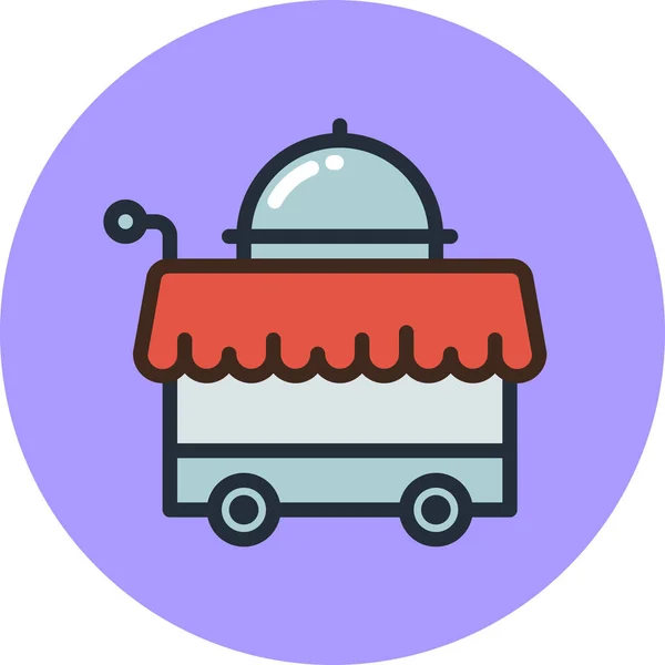 Cart Food Hotel Icon Filled Outline Style —  Vetores de Stock