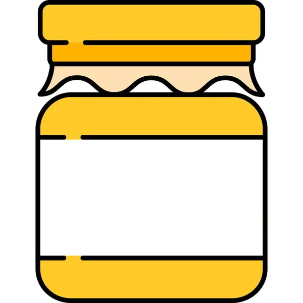 Lebensmittel Honigglas Symbol Stil Der Ausgefüllten Umrisse — Stockvektor