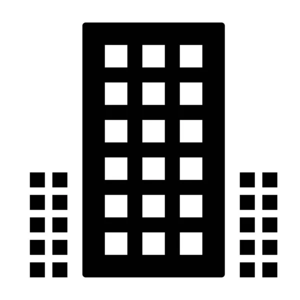 Haus Wolkenkratzer Solide Ikone Soliden Stil — Stockvektor