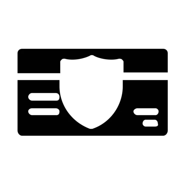 Icono Crédito Tarjeta Seguridad Estilo Sólido — Archivo Imágenes Vectoriales