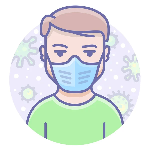 Face Mask Medical Icon Filled Outline Style — Stock Vector