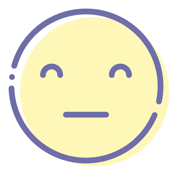 Emoji Icône Visage Sans Expression Dans Style Contour Rempli — Image vectorielle
