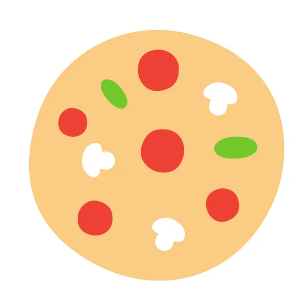 Eten Pizza Flat Icon Platte Stijl — Stockvector