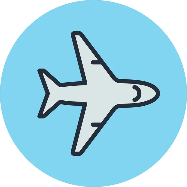 Uçak Uçağı Taşıma Simgesi Doldurulmuş Dış Hat Biçimi — Stok Vektör