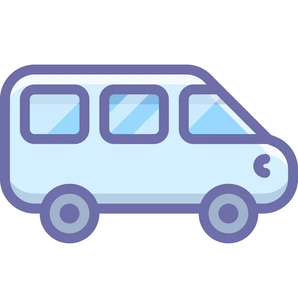 Auto Minivan Fahrzeug Ikone Ausgefüllten Umriss Stil — Stockvektor