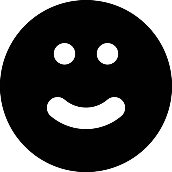 Emoji Šťastný Úsměv Ikona Pevném Stylu — Stockový vektor