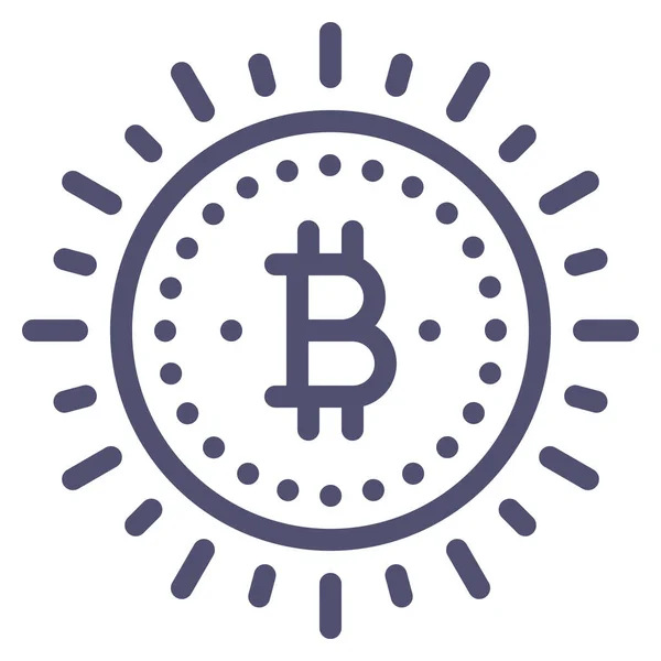 Bitcoin Argent Icône Outline Dans Style Outline — Image vectorielle