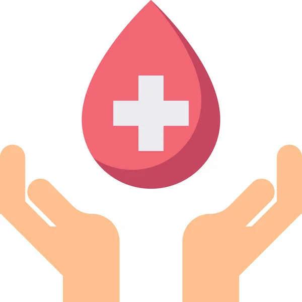Значок Жесту Донорства Крові Категорії Лікарні Охорони Здоров — стоковий вектор