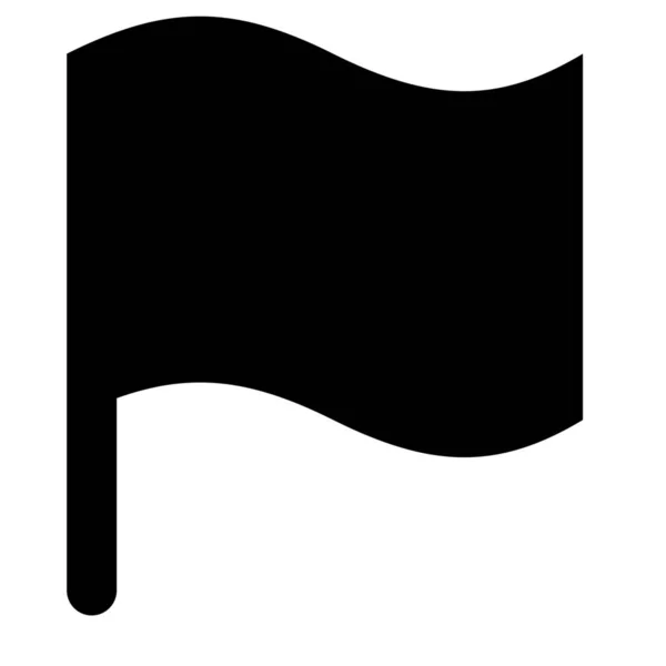 Σήμα Σημαίας Συμπαγές Εικονίδιο Στερεό Στυλ — Διανυσματικό Αρχείο