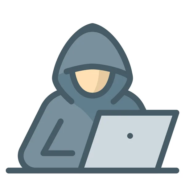 Hacker Persoon Pictogram — Stockvector