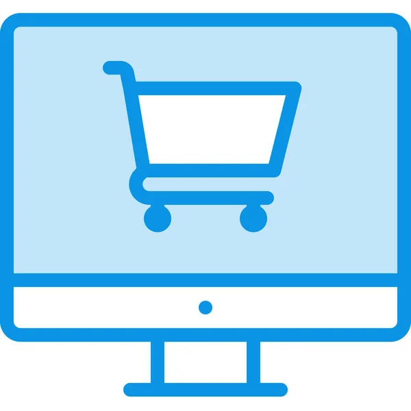 Cart Device Online Shop Icon Filled Outline Style — Stockvector