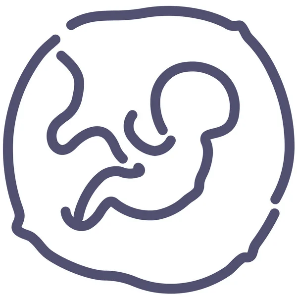 Baby Embryo Outline Symbol Outline Stil — Stockvektor