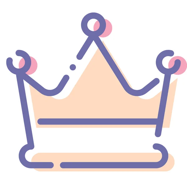 充盈轮廓风格的皇冠金珠宝图标 — 图库矢量图片