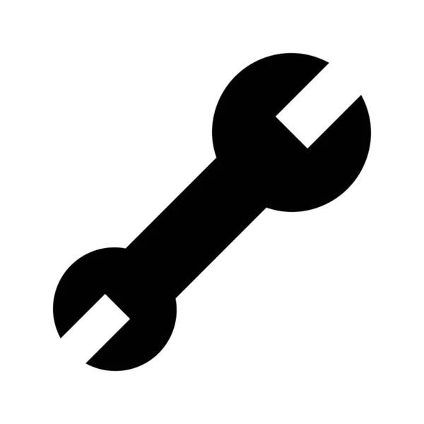 Options Spanner Wrench Icon Solid Style — Vettoriale Stock