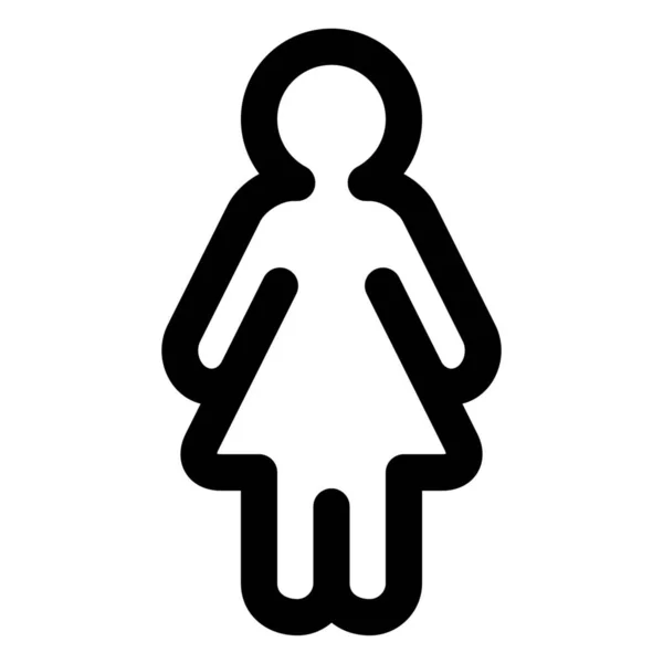 Κορίτσι Γυναίκα Περίγραμμα Εικονίδιο Στυλ Περίγραμμα — Διανυσματικό Αρχείο