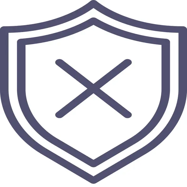 Defensa Protección Icono Seguridad Estilo Esquema — Vector de stock