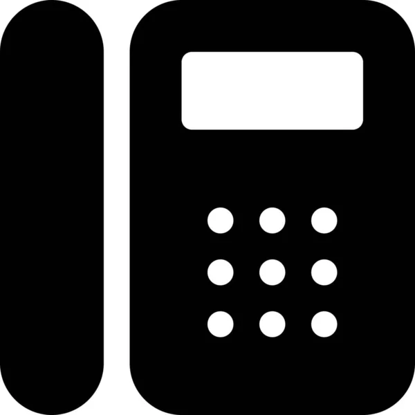 Oproep Contact Telefoon Pictogram Massieve Stijl — Stockvector