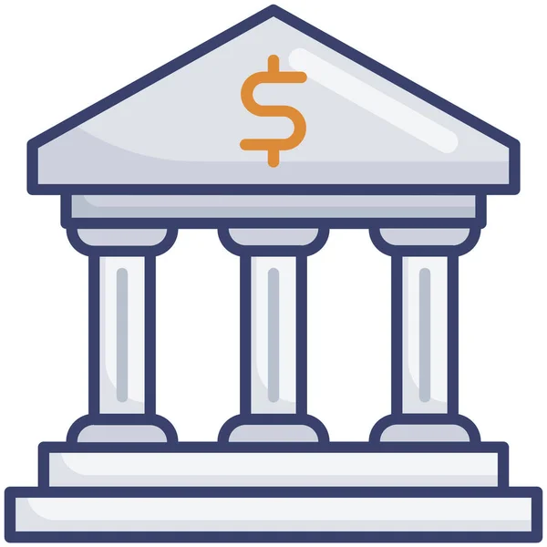 Bank Building Estate Icon — Stock Vector