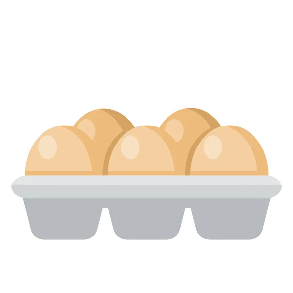 Eier Essen Gastronomie Ikone Flachen Stil — Stockvektor