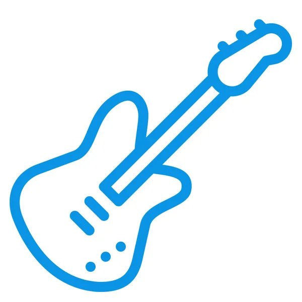 Electric Guitar Instrument Icon Outline Style — Stock Vector