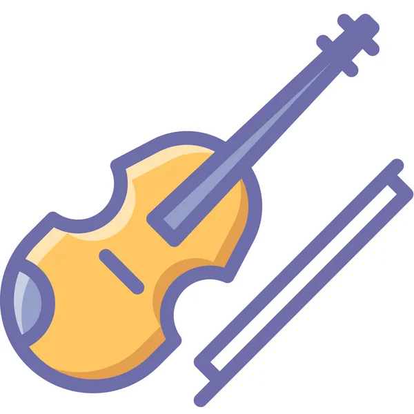 Instrument Muzyka Ikona Skrzypiec Stylu Wypełnione Zarys — Wektor stockowy