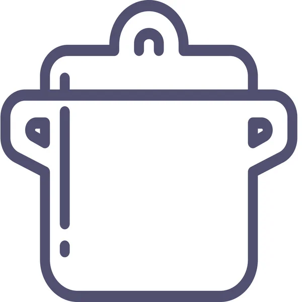 Cap Cooker Pan Icon Outline Style —  Vetores de Stock