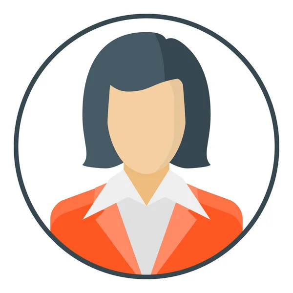 Mujer Negocios Icono Usuario Estilo Plano — Vector de stock