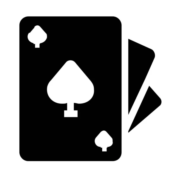 Cartas Juego Espadas Icono Estilo Sólido — Vector de stock