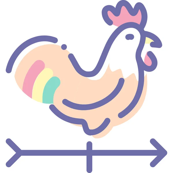 Cock Direction Weather Icon Filled Outline Style — Stock Vector