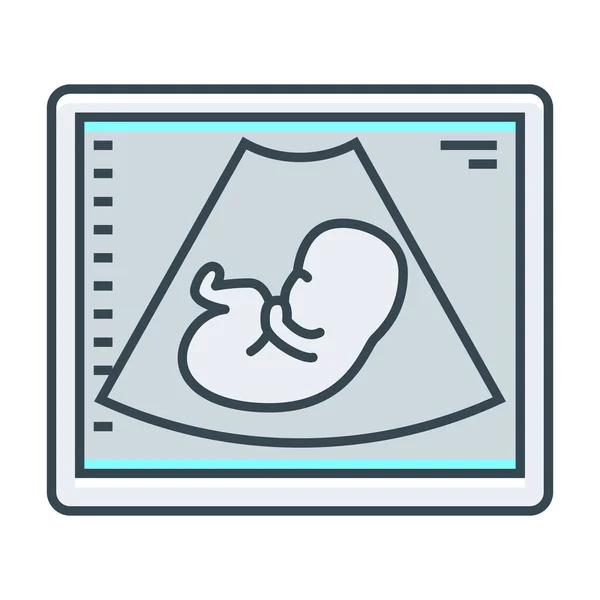 Medical Equipment Medicine Ultrasound Icon Filled Outline Style — Stock Vector