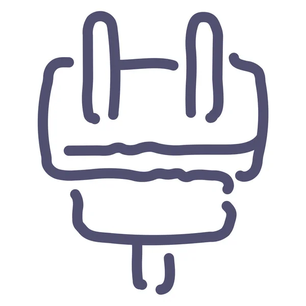 Opladen Connector Snoer Pictogram Outline Stijl — Stockvector