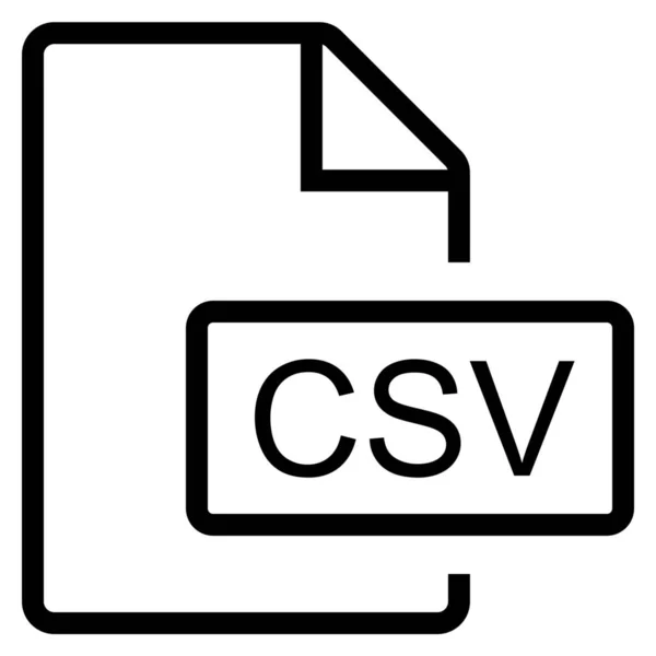 Mime Type Csv Icona Outline Stile Outline — Vettoriale Stock