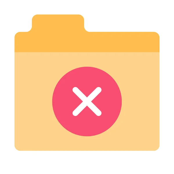 Delete Folder Drive Icon Flat Style — Archivo Imágenes Vectoriales