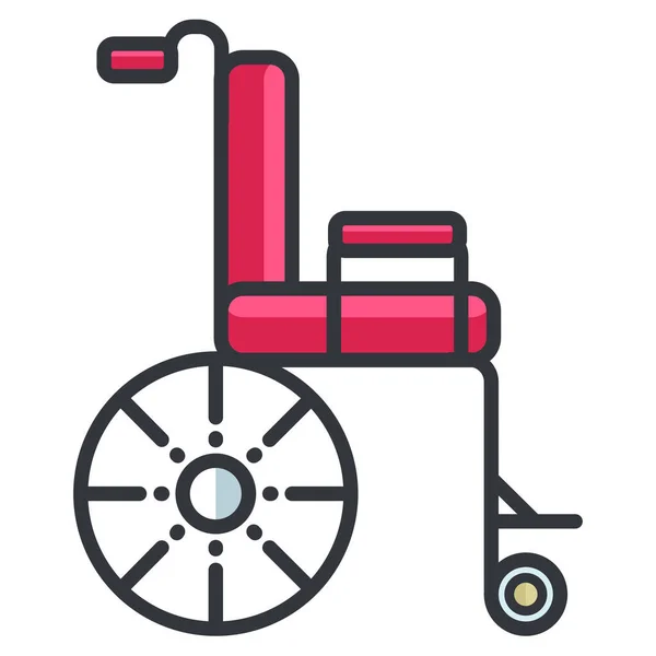 Wheelchair Disabled Healthcare Icon Filled Outline Style — Stock Vector