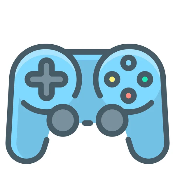 Controlador Icono Juego Del Dispositivo Estilo Contorno Lleno — Vector de stock