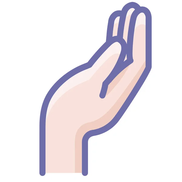 Alms Hand Share Icon Στυλ Γεμισμένο Περίγραμμα — Διανυσματικό Αρχείο