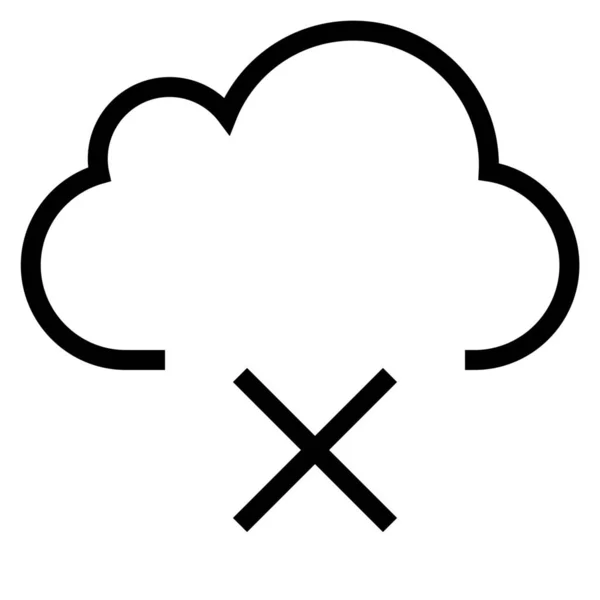 Cloud Delete Icono Esquema Estilo Esquema — Vector de stock