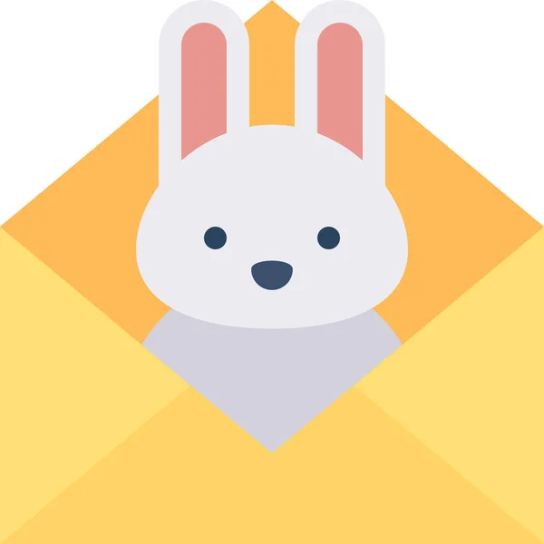 イースターカテゴリのウサギの電子メール封筒アイコン — ストックベクタ
