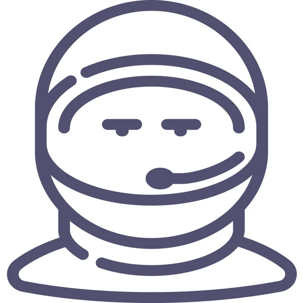 Astronaut Avatar Helm Ikone Outline Stil — Stockvektor